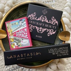 LOVECRAFT Beauty blush, Anastasia lipstick, The Balm Highlighter/shadow, NIB